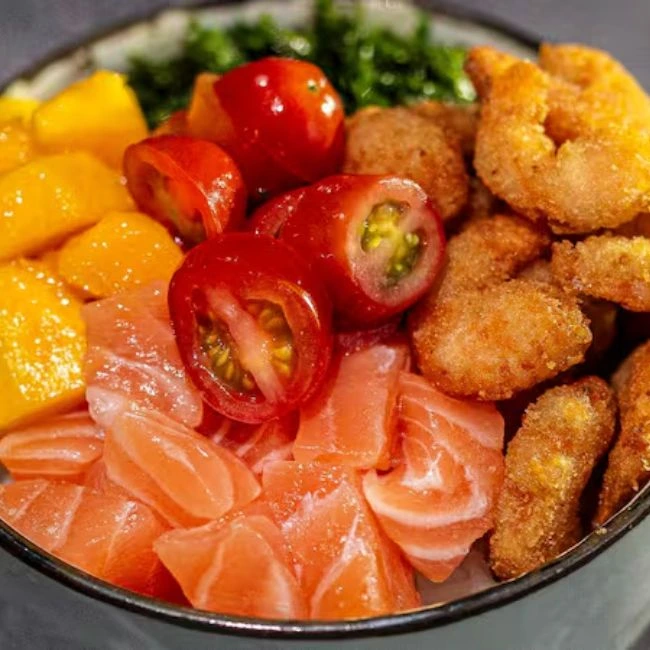 Poke Salmão e Camarão